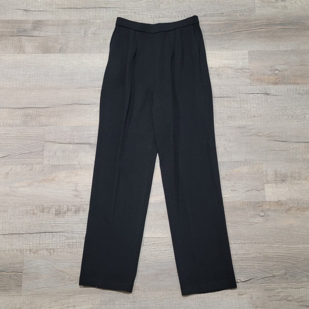 St John Santana Knit Wool Pull On Pants Size 4 Pockets Professional Luxury Black
